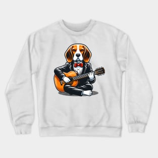 Beagle Playing Guitar Crewneck Sweatshirt